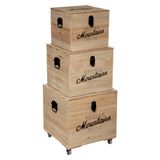 Set Atmosphera Set van 3 vierkante koffers "Mountains"