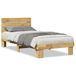 vidaXL Bedframe met hoofdeinde zonder matras 75 x 190 cm massief hout eiken