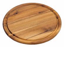 Kesper Serveerschaal - Rond - Hout - Leisteen Look - 25 cm