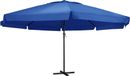 Maison Exclusive - Parasol avec mât en aluminium, 600 cm, bleu azur