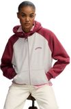 Superdry Essential Logo Raglan Zip Hoodie Femme Vintage White M/Bordeaux Red