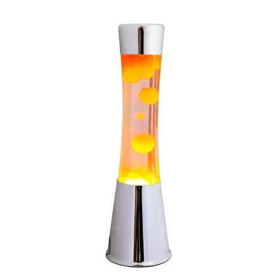 Fisura Lavalamp - Chroom / Oranje - 40 cm