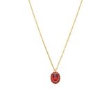 Lucardi - Dames Stalen goldplated ketting vintage bloem ent rood