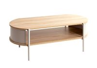 HAKU Salontafel, eiken, grijs, metaal, spaanplaat, B 100 x H 37 x D 54 cm, modern