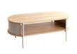 HAKU Salontafel, eiken, grijs, metaal, spaanplaat, B 100 x H 37 x D 54 cm, modern