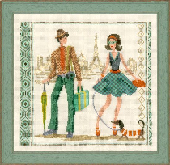 Vervaco Telpakket kit - Vintage in Parijs - PN-0149958 - Borduren - Borduurpakket - Borduurpakket volwassenen