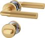 ERGO line BAUHAUS Mat Gouden Deurbeslag Set Binnendeur Deurklink met Ronde Rozet en WC-Rozet PVD Mat Goud