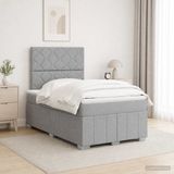 vidaXL LED Boxspringbed met Matras Lichtgrijs 120 x 190 cm Stof