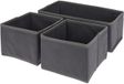 MIJOMA Set de 3 organisateurs, organisateur de placard, boîtes de rangement, boîtes en tissu, pliable, pour armoire, commode, accessoires, cosmétiques, jouets, gris