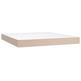 vidaXL Boxspringbed met matras en LED-verlichting, kunstleer, cappuccinokleur, 180x200 cm