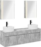 vidaXL Badkamerkast - set - 5 - st - Betongrijs - Bewerkt - hout