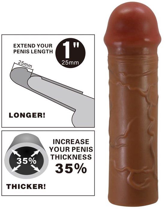 Pretty Love Nile Verlengde Penis Sleeve 25mm Bruin