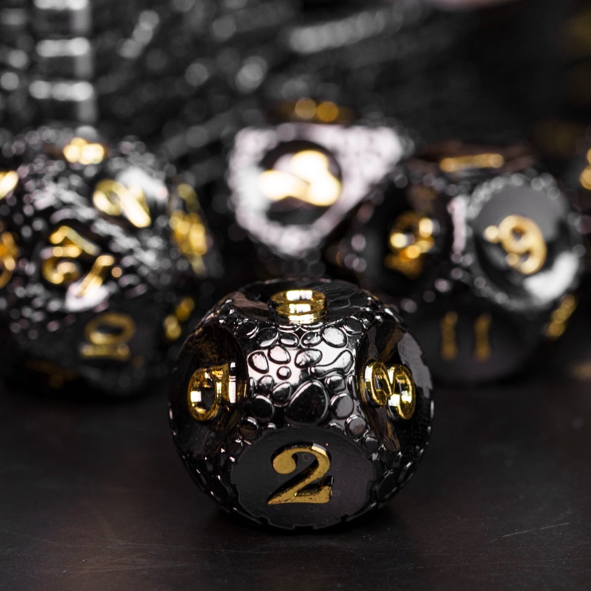 Genvi Metalen Dobbelstenen Set | Drakenschubben metalen dice | Metal Dice Set | Dice Set voor D&D