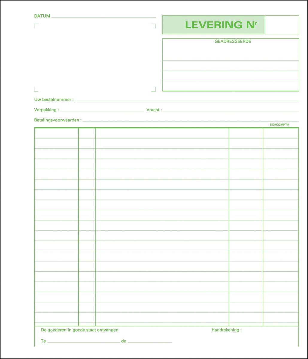 Exacompta Leveringen - 21 x 18 cm - Dupli - Nederlands