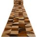 Royal Tapis De Couloir Royal H387 Géométrique Marron / Moutarde 120cm Marron 120x850 Cm