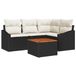 vidaXL Tuinbank Set Zwart en Crème Poly Rattan 3-zits