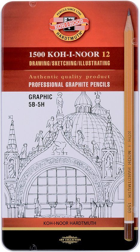 Koh-I-Noor blik grafietpotloden 5B-5H