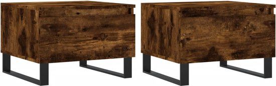 vidaXL Salontafels - 2 stuks - Gerookt Eiken - 50x46x35 cm