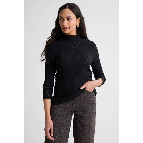 Ruby Ruby top met broderie zwart