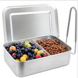 Unyqoos lunchbox en acier inoxydable avec deux compartiments réglables et joint étanche
