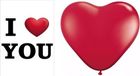 Bellatio Decorations I Love You mega deurposter 59 x 84 cm en 25 stuks hartjes ballonnen rood
