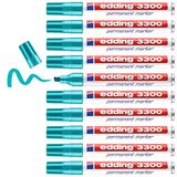 edding 3300 permanent marker - turquoise - 10 stiften - beitelpunt 1-5 mm