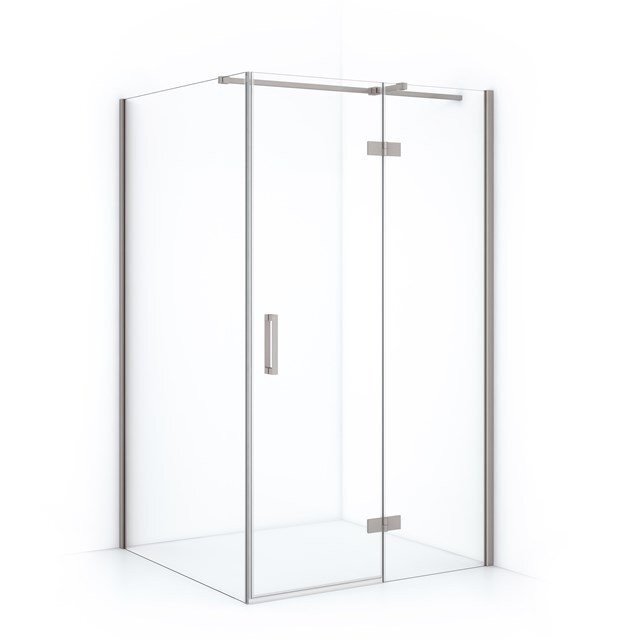 Maxaro Douchecabine Diamond 120x110cm 8mm Helder Veiligheidsglas Geborsteld RVS met Draaideur