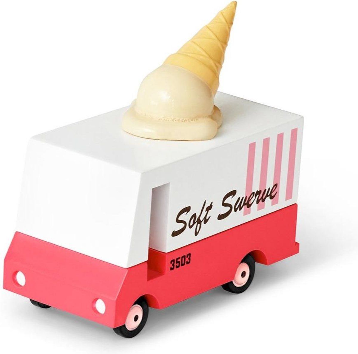 Candylab Toys Ice Cream Candyvan - Houten Auto - Roze/Wit - 2022