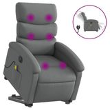 VidaXL Sta-op-massagestoel elektrisch verstelbaar stof donkergrijs