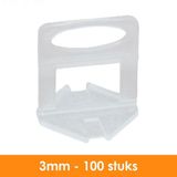 Fixfine - 3mm Tegel Levelling Clips - 100 stuks