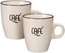 Excellent Houseware Siaki koffie kopjes Barista Cafe - 2x stuks - creme wit - 220 ml - mokken - keramiek