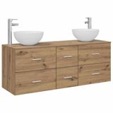 vidaXL Badkamerkastenset 3 st Artisanaal eiken 49,5 x 41 x 64,5 cm