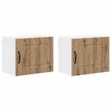 vidaXL - Vaatwasserpaneel - Kalmar - 2 - st - Artisan - Eiken - Bewerkt - hout