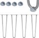 Melko Lot de 4 pieds en épingle à cheveux en acier pour table - 2 montants 41 cm