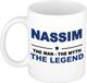 Bellatio Decorations Nassim cadeau mok - man myth legend - naam koffiemok / beker - wit en blauw - 300 ml - verjaardag