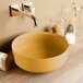 Mondiaz Coss waskom 36x36x13cm rond opbouw Solid Surface Ocher