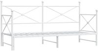 vidaXL Slaapbank met onderschuifbed zonder matras 90x200 cm staal wit