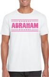 Bellatio Decorations Verkleed shirt voor heren - Abraham - Wit - Glitter - Verjaardag/Themafeest - 50 Jaar