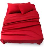 Blumtal 3-delige Set Bedlaken - Hoeslaken 160 x 200 x 30 cm - Laken 240 x 275 cm - 2 x Kussensloop 50 x 80 cm - Rood