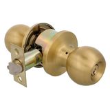 Amig - Kogelknopset - Met buitensleutel - Deurslot 60/70 mm - Rechte rand - Messing - Mat - Voor deuren van 35 tot 45 mm dik