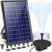 Merkloos Drijvende fontein - Fontein op zonne-energie - 7,5 W - Met filter en 10 sproeiers