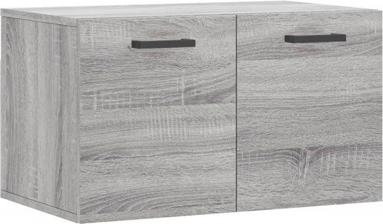vidaXL Wandkast 60x36,5x35 cm bewerkt hout grijs sonoma eikenkleurig