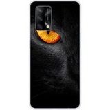 Oppo Bedrukt siliconen hoesje compatibel met Oppo A74 4G Oeil de panthere
