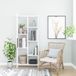 Moderne witte boekenplank, 63,2 cm x 25 cm x 160 cm, 100% melamine gecoat particle board, 18 mm dik, wandmontage, Scandinavisch design, ideaal voor thuis en school