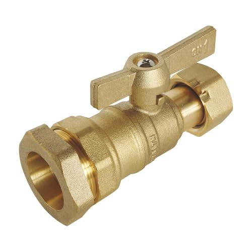 SOMATHERM FOR YOU - Rechter afsluitkraan voor teller - Inlaat buis PE buitenklem voor buis D 32 / uitgang gevangenenmoer 26/34