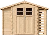 Timbela M389F Houten tuinhuis-brandhoutschuurtje - 5,41 m² - 206x328xH218 cm - zonder vloer