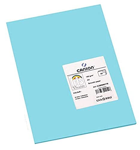 Canson Iris Vivaldi A4 120 gsm Glad Kleurpapier - Licht Grijs 185gsm - 50 vel A4 - 21x29.7cm Turkoois Blauw