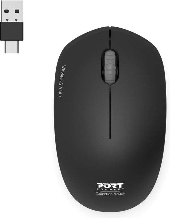 PORT Designs Collection II - Draadloze Muis - Stil - 1600 DPI - Zwart