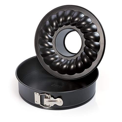 Kaiser Classic springvorm 28 cm rond, 2 bodems, zwart