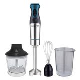 Muvip Handmixer van roestvrij staal, 1200 W + accessoires, 2 snelheden, behuizing van roestvrij staal